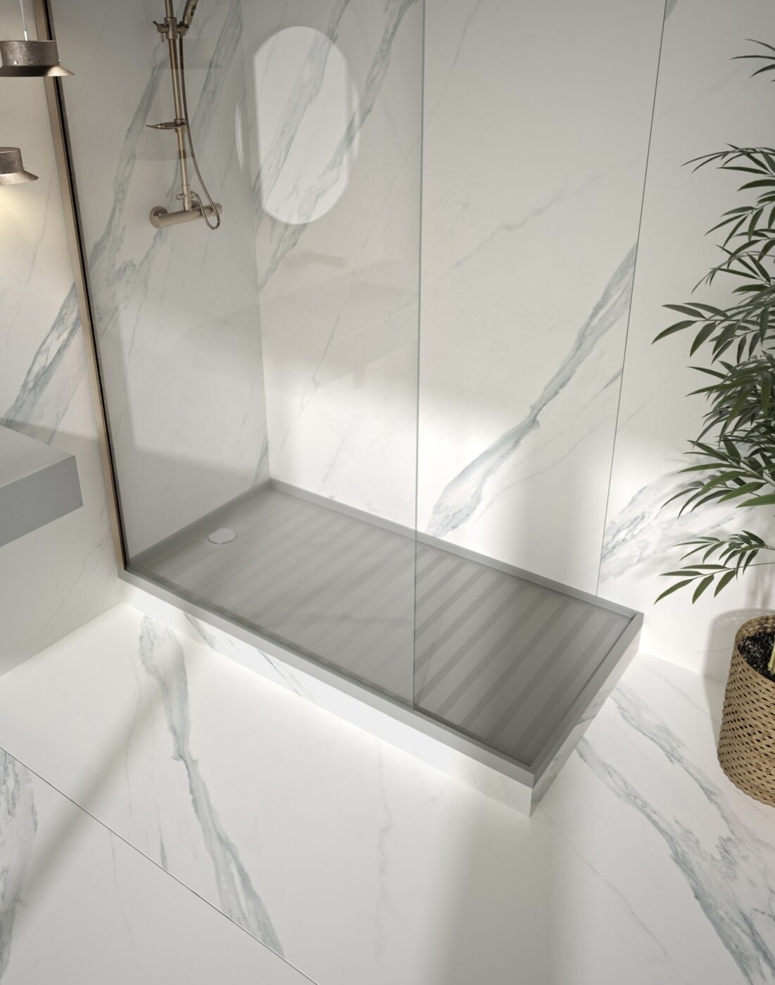 Image of Dekton Opera Wall Cladding and Silestone Kador Shower Tray in Kensho 2 in Small bathrooms: the great secrets of their design - Cosentino