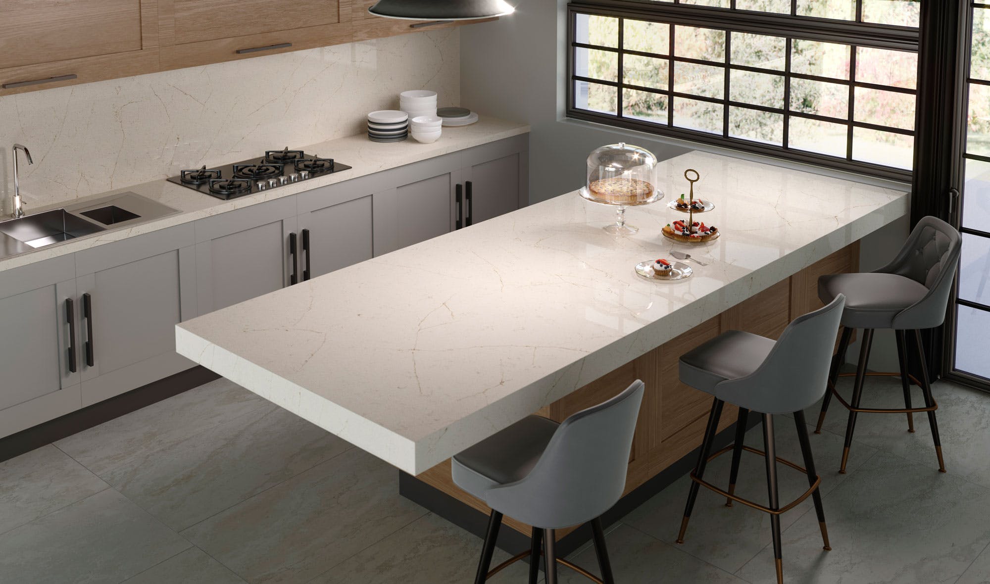 Image number 15 of the current section of The Elegance of Crema Marfil Marble of Cosentino USA