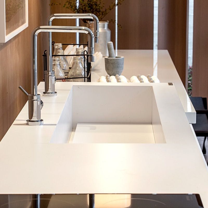 Image of encimera cocina blanca blanco zeus in White Kitchen Countertops - Cosentino