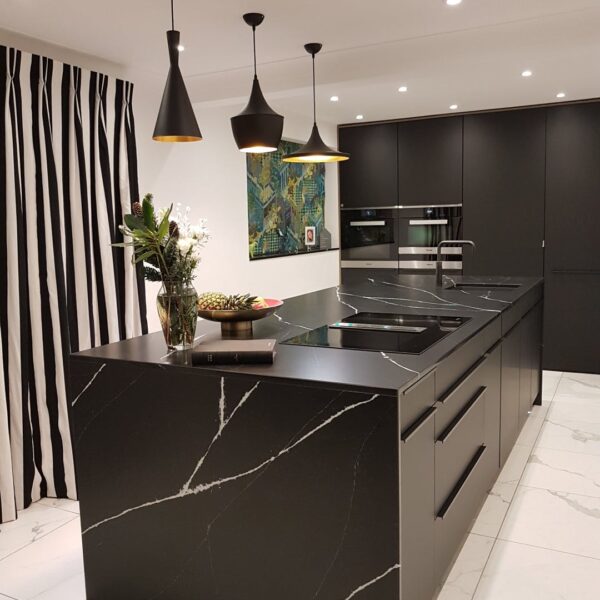Image of Kitchen Scene Interiors Silestone Marquina Fabricated by Finch Granite 2 in Discover the most popular black kitchens - Cosentino