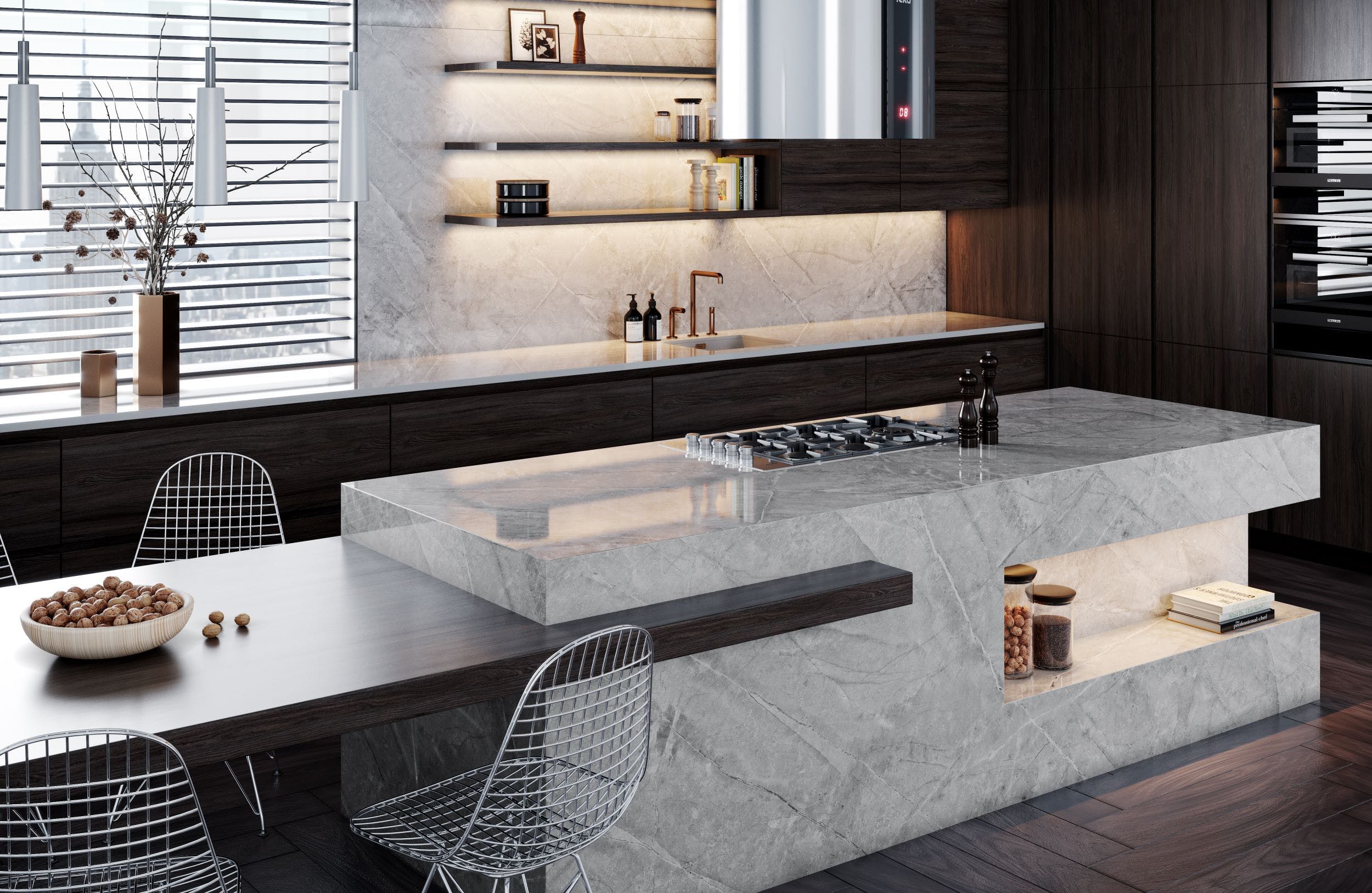 Image of Dekton Kitchen Sogne Xgloss baja 2 in Dekton® unveils Stonika - Cosentino