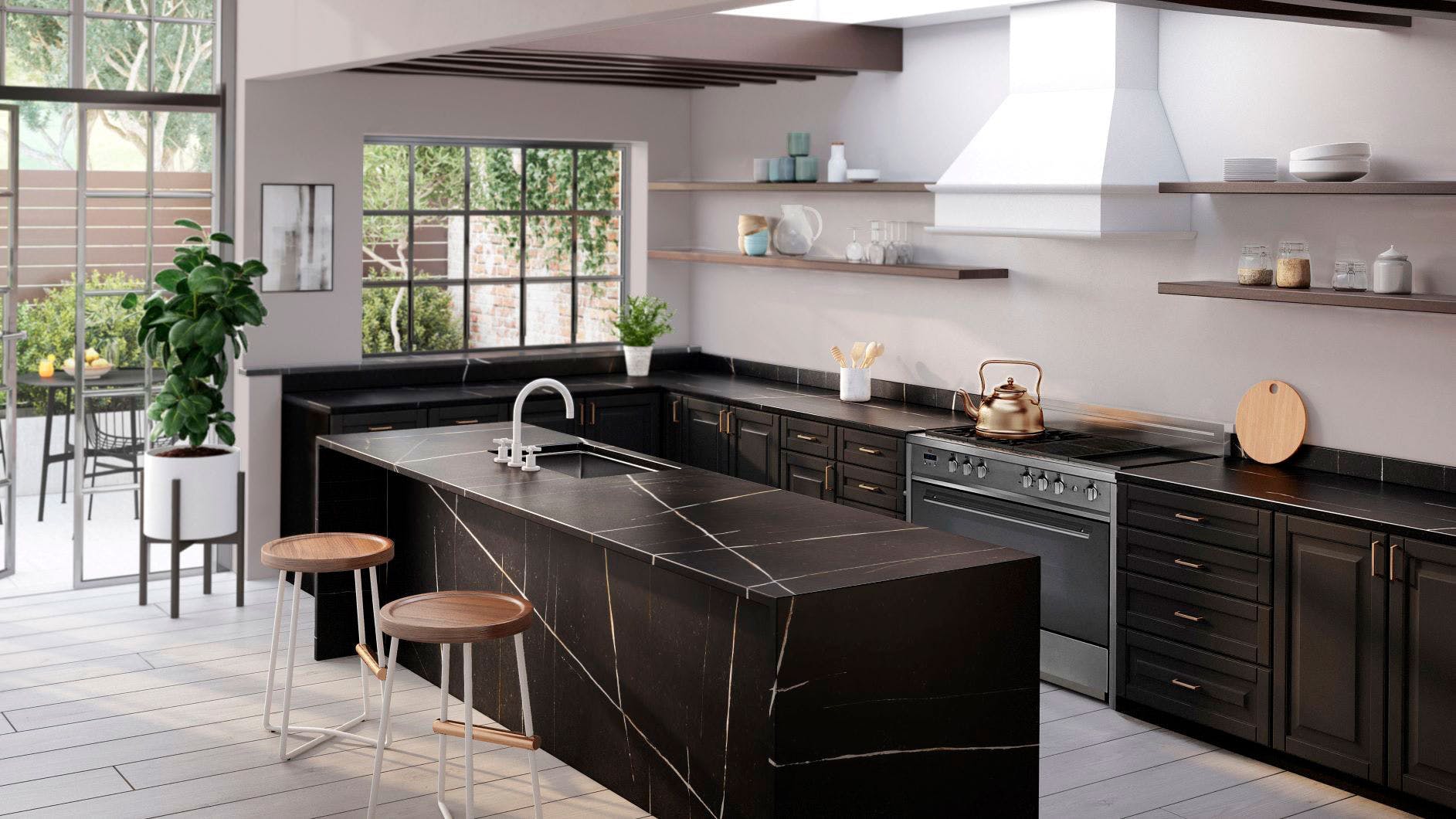 Image of Silestone Eternal Noir Kitchen 2 in {{Discover the most popular black kitchens}} - Cosentino